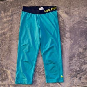 Teal Nike Pro Dri-Fit Leggings